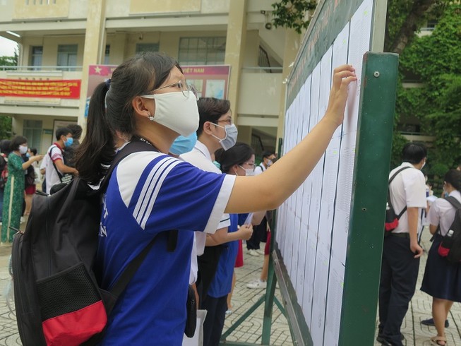 Thí sinh dự thi tốt nghiệp THPT tại TP.HCM vừa qua. Ảnh: PA