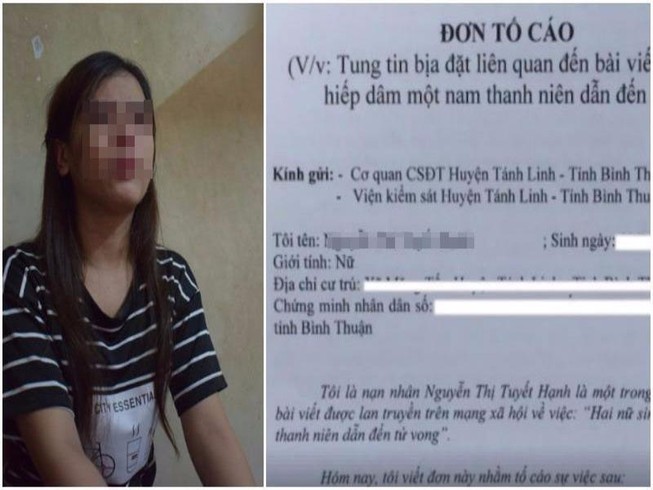 Nữ sinh bị gán 'hiếp dâm chết người' đã trình báo công an
