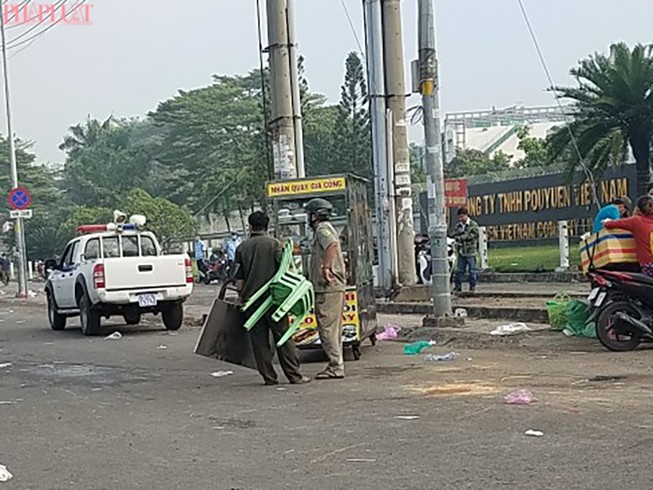 Người bán bánh mì bị rượt chém trước Công ty Pouyuen