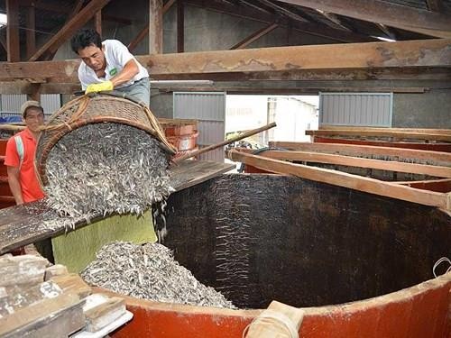 Một cơ sở sản xuất nước mắm truyền thống. Ảnh: VŨ ĐÌNH