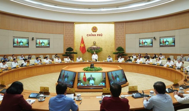 Toàn cảnh phiên họp thường kỳ của Chính phủ sáng 2-6. Ảnh: VGP