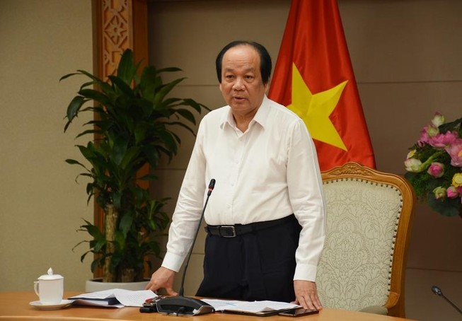 Bộ trưởng, Chủ nhiệm VPCP Mai Tiến Dũng phát biểu tại buổi họp. Ảnh: VGP