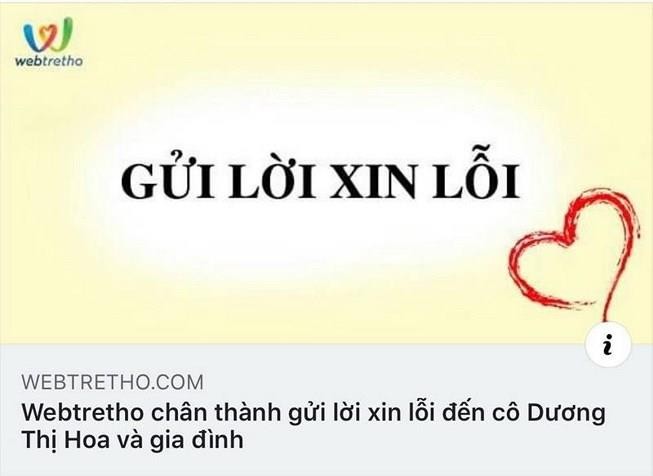 Đã ra quyết định phạt Webtretho 15 triệu đồng