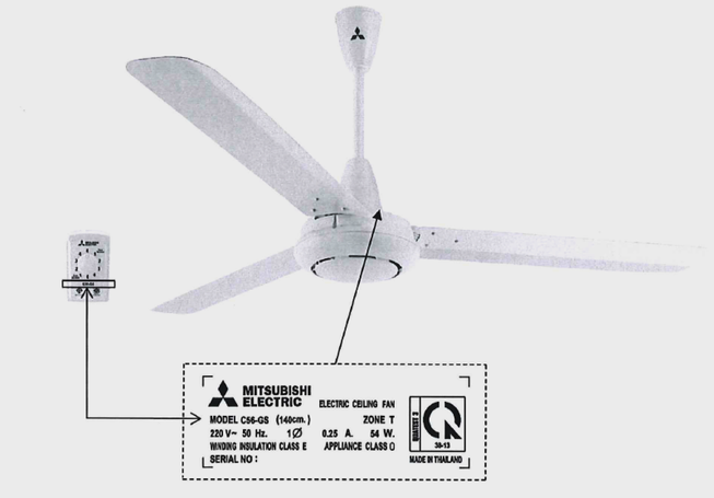 Cảnh báo nguy cơ mất an toàn từ quạt trần Mitsubishi