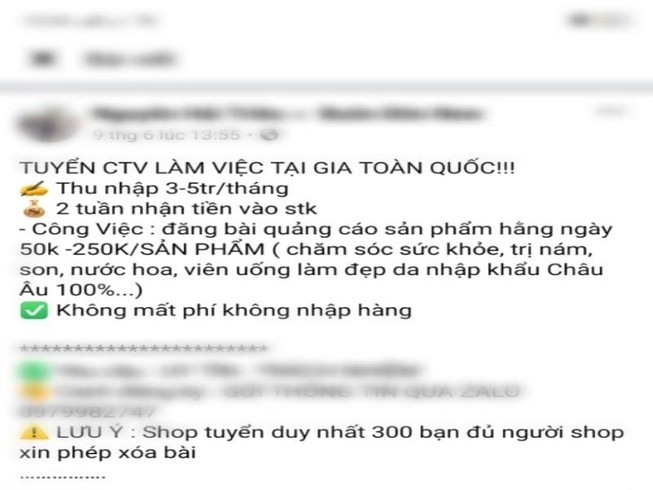 Thực hư tuyển nhân viên lương 10 triệu đồng/tháng