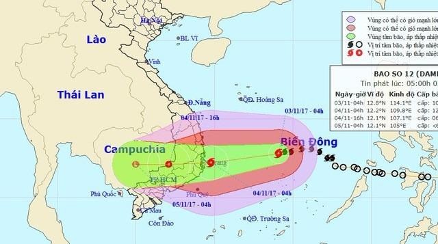Học sinh tỉnh Bình Thuận nghỉ học tránh bão