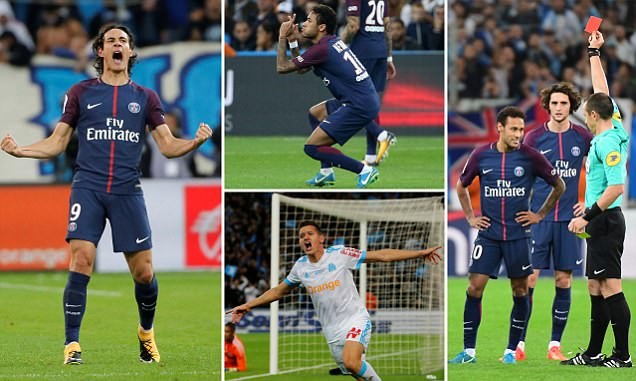 Neymar bị thẻ đỏ,Cavani sắm vai người hùng giải cứu PSG