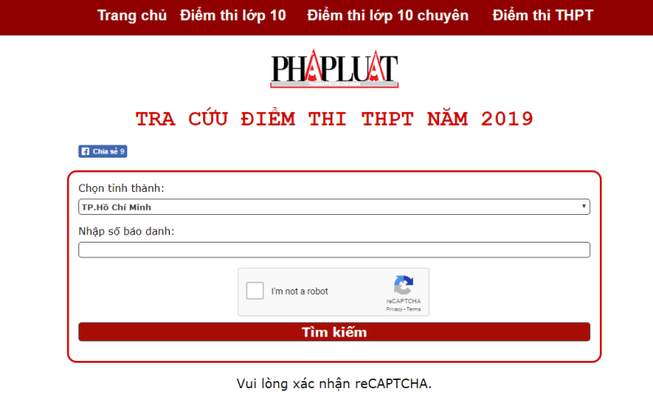 Cách tra cứu điểm thi THPT quốc gia năm 2019 trên PLO