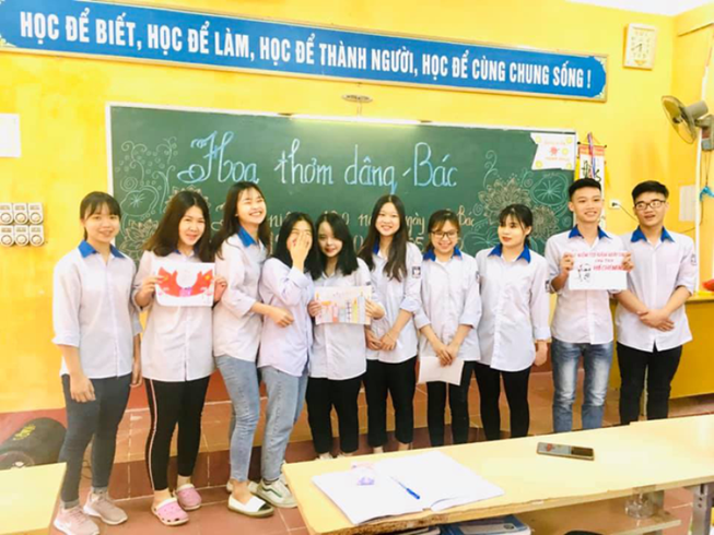 Học sinh trường THPT Nguyễn Thái Học, tỉnh Vĩnh Phúc. Ảnh: Vinhphuc.edu.vn