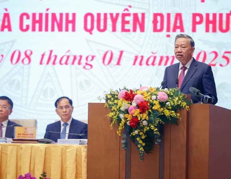 Tổng Bí thư Tô Lâm phát biểu chỉ đạo tại hội nghị. Ảnh: VGP p2+3-tong-bi-thu-to-lam.jpg