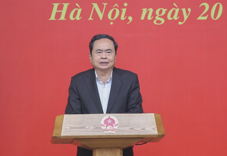 Chủ tịch Quốc hội Trần Thanh Mẫn. Ảnh: VGP Công bố quyết định thành lập các đoàn kiểm tra đối với Đảng ủy Chính phủ, Đảng ủy Quốc hội