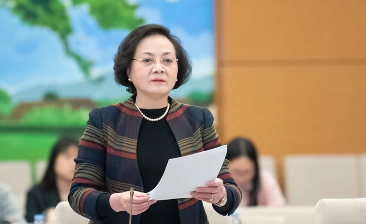 Bộ trưởng Nội vụ Phạm Thị Thanh Trà. Ảnh: QH Hướng dẫn lấy ý kiến nhân dân về đề án sáp nhập tỉnh, xã