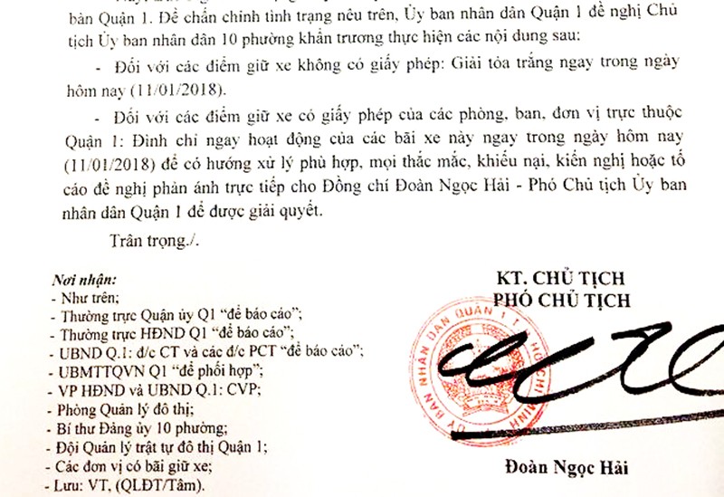 Đình chỉ nhiều bãi giữ xe tại quận 1 - ảnh 2
