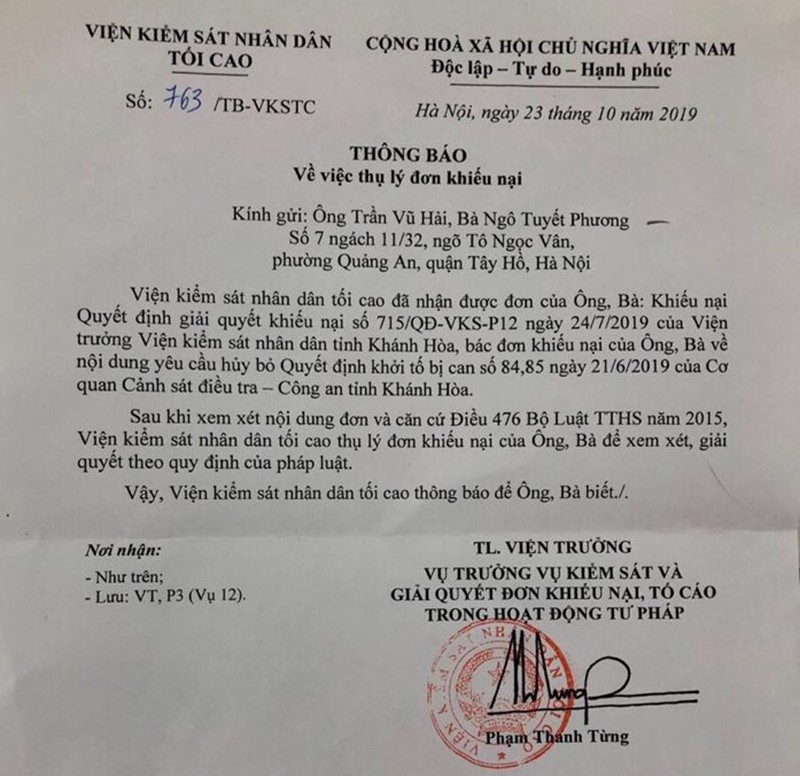 VKSND Tối cao thụ lý khiếu nại của vợ chồng LS Trần Vũ Hải - Ảnh 2.