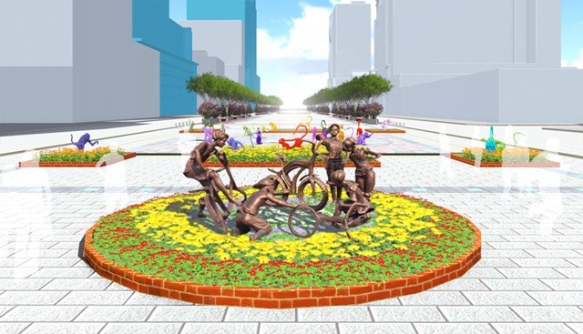 Đưa điêu khắc vào đường hoa Nguyễn Huệ tết Bính Thân - ảnh 1