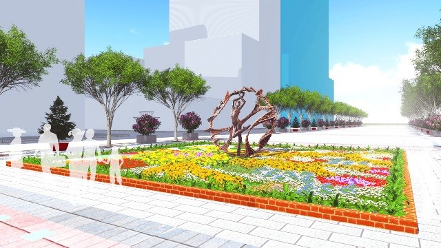 Đưa điêu khắc vào đường hoa Nguyễn Huệ tết Bính Thân - ảnh 3