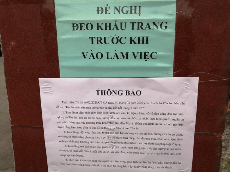 Phóng viên không được vào tòa vì dịch COVID-19