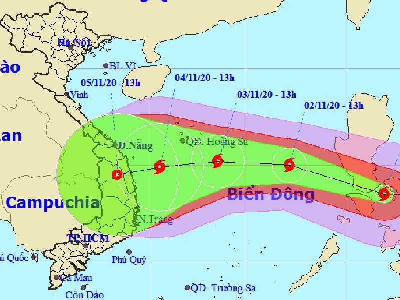 Bão Goni hướng vào các tỉnh từ Đà Nẵng đến Phú Yên - ảnh 1