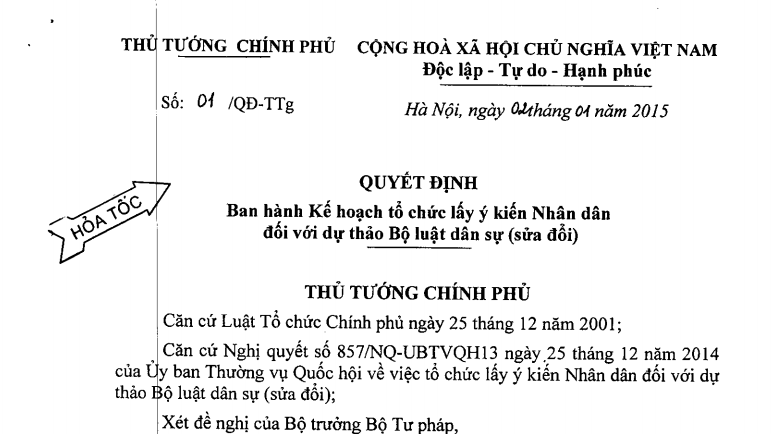Từ ngày 5-1-2015 lấy ý kiến nhân dân về dự thảo Bộ luật dân sự (sửa đổi) - ảnh 1