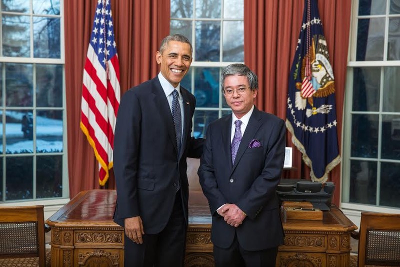 Tổng thống Obama tiếp Đại sứ Phạm Quang Vinh (Ảnh: