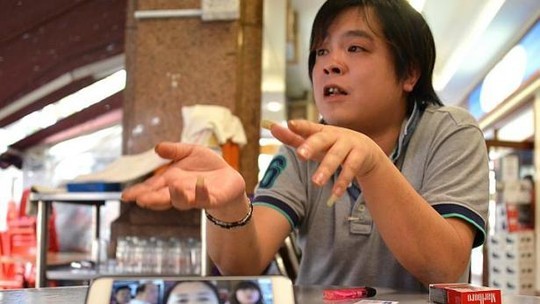 Mobile Airs owner Jover Chew being interviewed by the media. -- PHOTO: THE NEW PAPER