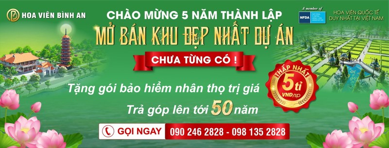 Hoa viên Bình An: Chính sách đặc biệt kỷ niệm 5 năm thành lập  - ảnh 1