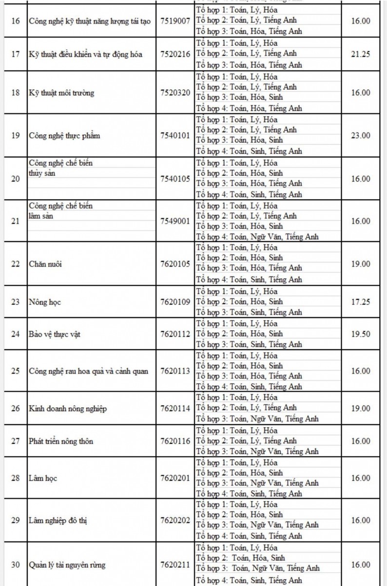 Điểm chuẩn Trường ĐH Nông Lâm TP.HCM chỉ từ 16 điểm - ảnh 2