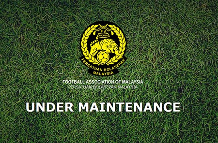 Trang web của LĐBĐ Malaysia đang đóng cửa bảo trì