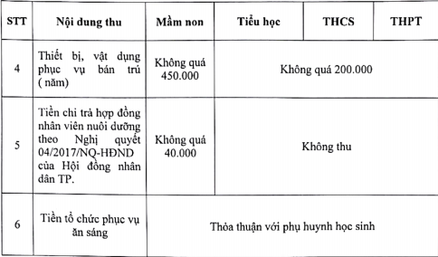 Sở GD&ĐT TP.HCM công bố mức thu các khoản thu thỏa thuận - ảnh 2