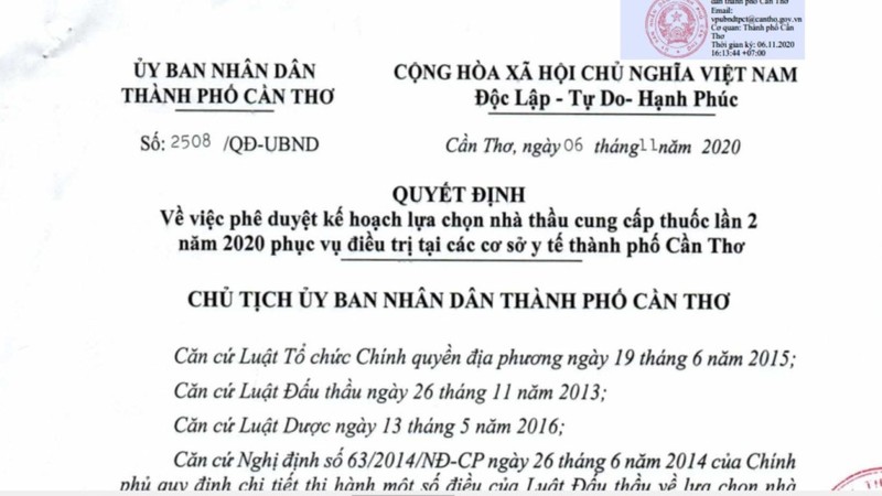 Cần Thơ phê duyệt 4 gói thầu thuốc trị giá hơn 687 tỉ - ảnh 1