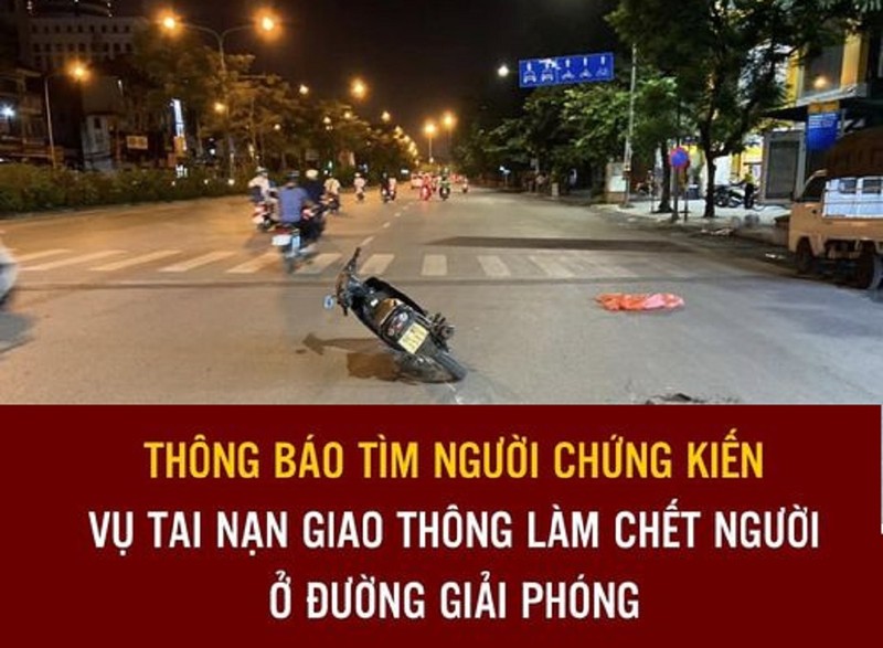 Công an tìm nhân chứng vụ xe máy tông người đi bộ ở Hà Nội - ảnh 1