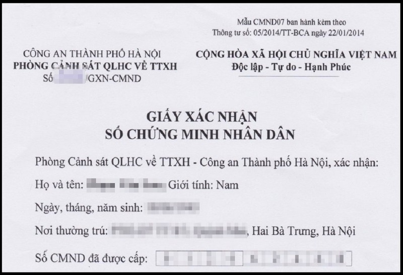 Bộ Công an quy định về cấp giấy xác nhận số CMND - ảnh 1