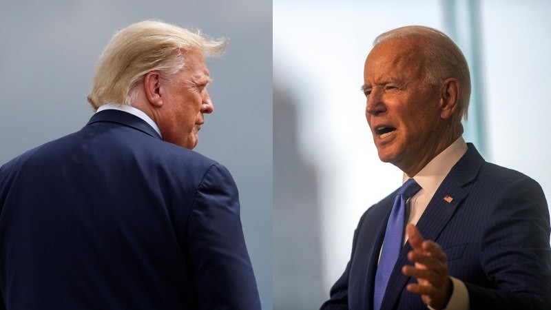 Bỏ trực tuyến, ông Trump, ông Biden đối đáp qua tòa thị chính - ảnh 1