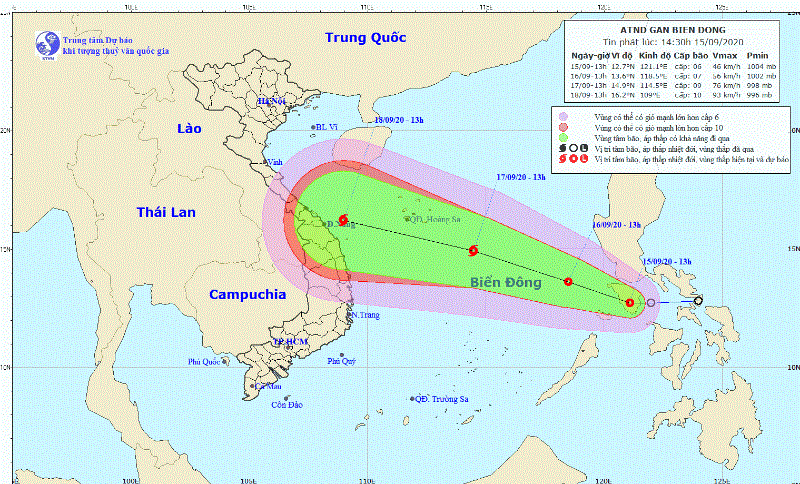 Áp thấp nhiệt đới đang đi vào biển Đông - ảnh 1