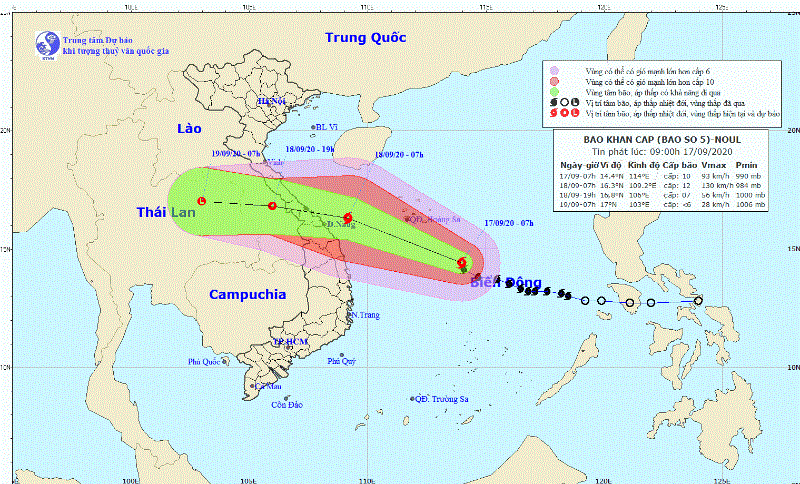 Ngày 18-9, bão số 5 giật cấp 13 vào Quảng Bình - Quảng Nam - ảnh 1