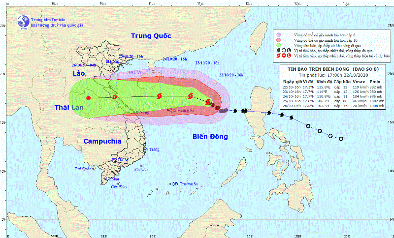 3 giờ qua, bão số 8 ít di chuyển - ảnh 1