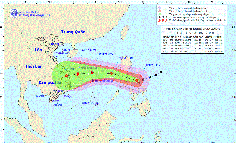 Bão Goni giảm xuống dưới cấp siêu bão