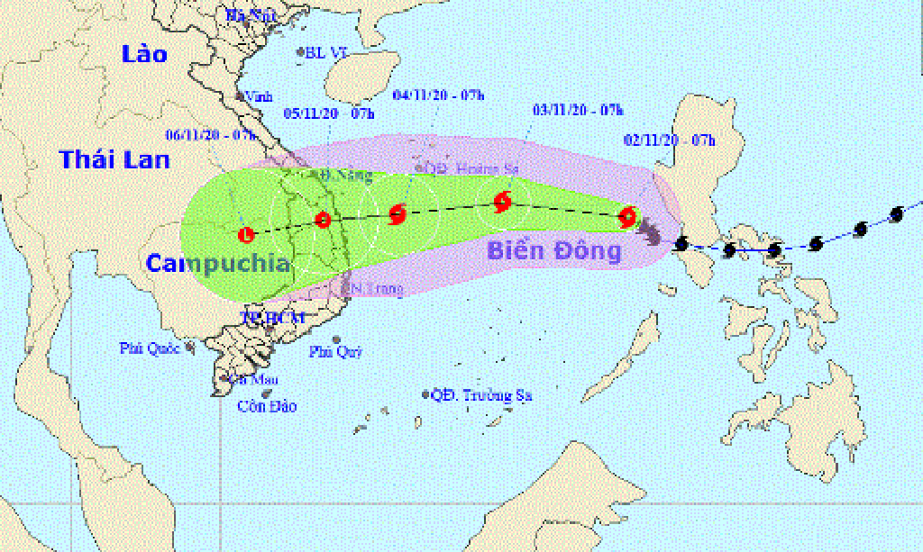 Sau khi vào Biển Đông, bão Goni giảm còn cấp 8 - ảnh 1