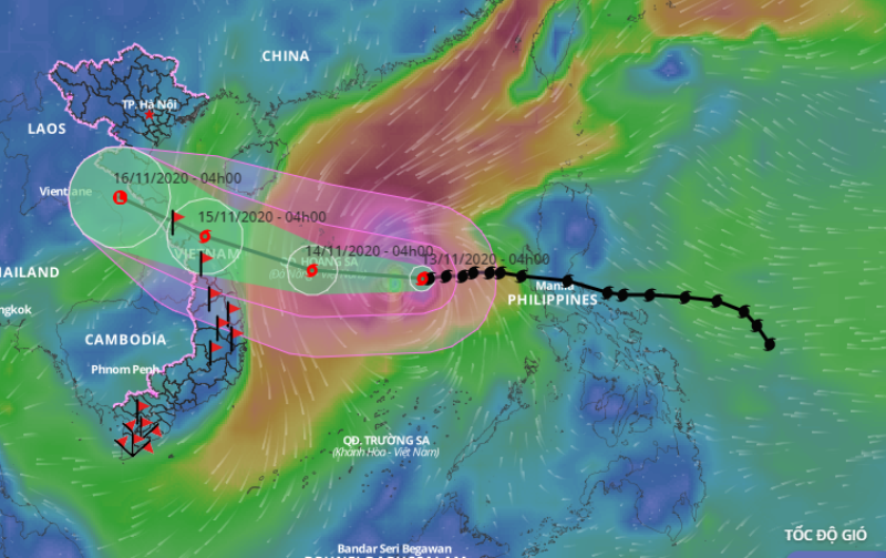 Bão số 13 đang cách Hoàng Sa 400km - ảnh 1