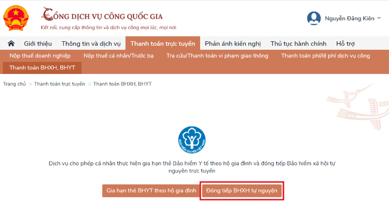Nhấn vào ảnh để phóng to Cách gia hạn thẻ BHYT, đóng tiếp BHXH tự nguyện tại nhà - ảnh 9
