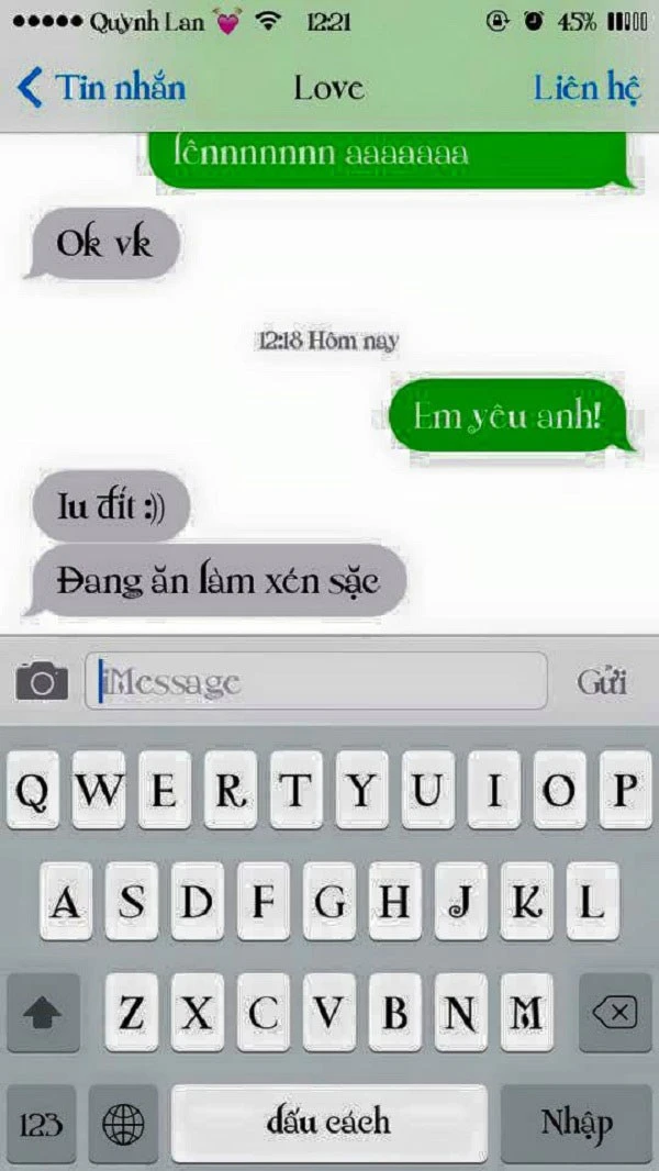 Vợ nhắn tin 'em yêu anh' và ngàn lẻ một phản ứng của các ông chồng ảnh 7 Khi các bà vợ nhắn tin ‘Em yêu anh’ và cái kết ‘phũ phàng’ 6