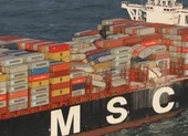 Ảnh: Khẩu trang nghi rơi từ container ngoài khơi dạt vào bờ ảnh 7 Tàu chở hàng gặp bão, 270 container mất tích trên biển