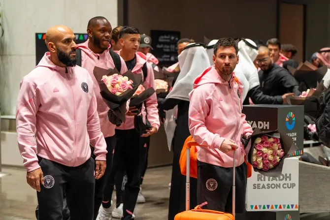 Messi and his Inter Miami teammates arrived at King Khalid Airport in Riyadh. Photo: AN