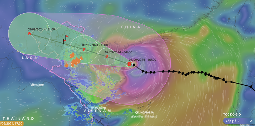 Chỉ còn cách Quảng Ninh hơn 400km, siêu bão số 3 - YAGI vẫn đang rất mạnh, giật cấp 20