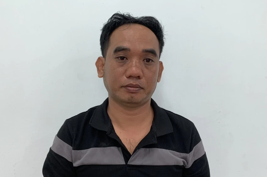 Đặng Quốc Huy bị bắt trước đó. Ảnh: CA cán bộ cấp cao.jpg