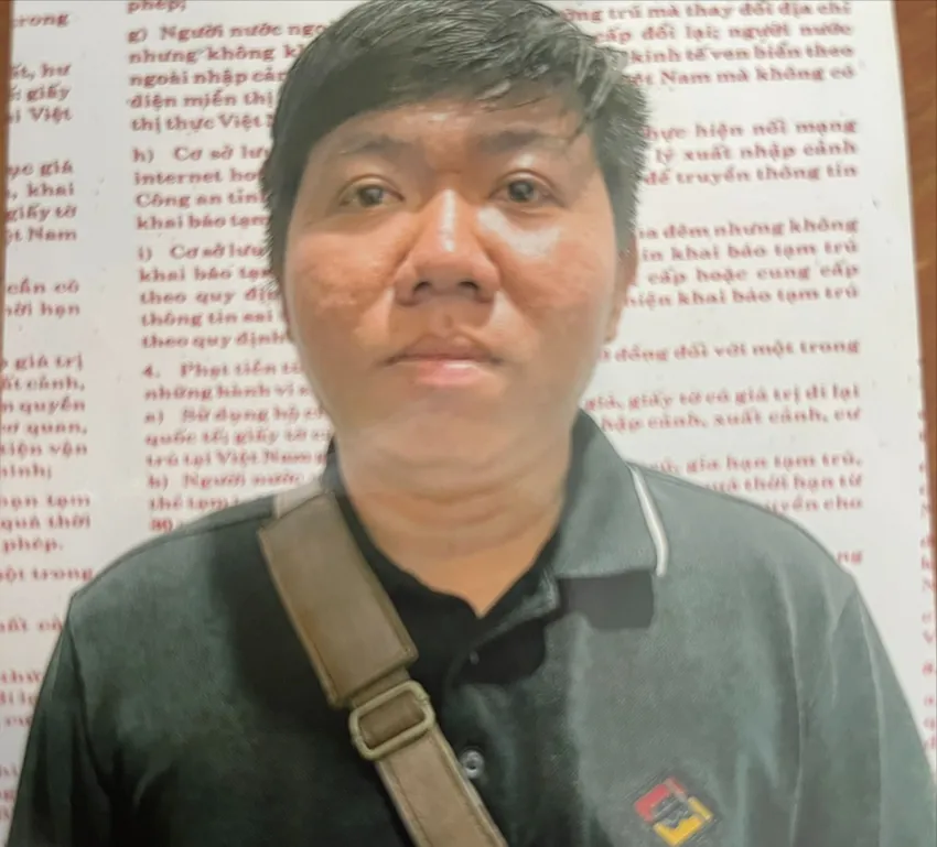 Bị can Trần Thanh Phương đã lừa đảo đi xuất khẩu lao động để chiếm đoạt hơn 2 tỉ đồng. Ảnh: CACC Công an tìm bị hại trong vụ lừa đi xuất khẩu lao động