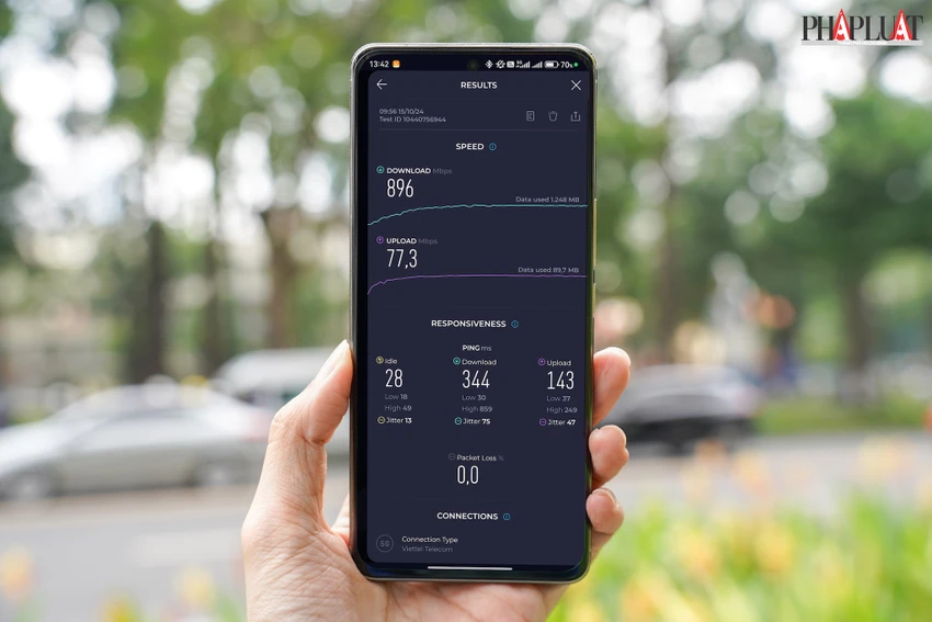 Tốc độ 5G Viettel tại TP.HCM. Ảnh: MINH HOÀNG Tốc độ 5G Viettel tại TP.HCM. Ảnh: MINH HOÀNG