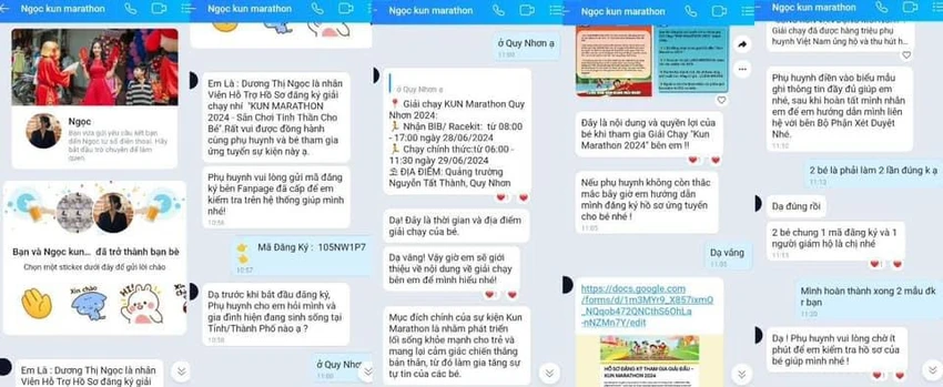 Thông tin Công an TP Quy Nhơn cung cấp cảnh báo lừa đảo liên quan tới đăng ký trực tuyến giải chạy Kun Marathon kid 2024. Ảnh: CATP Quy Nhơn. Marathon.jpg