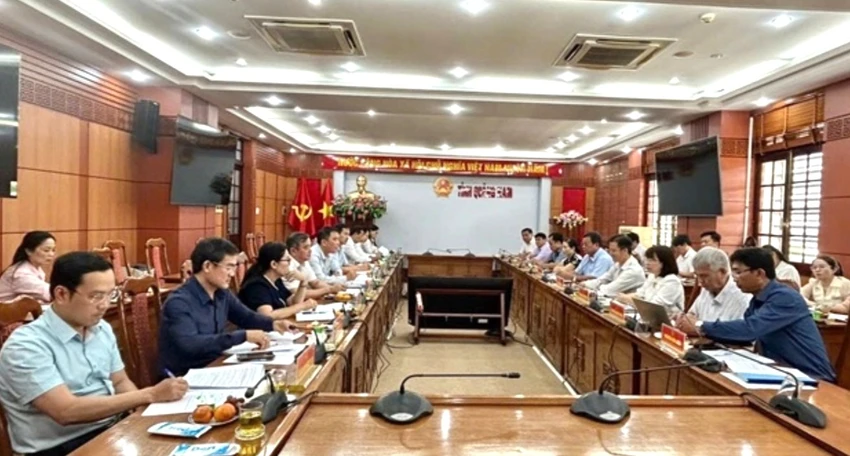 Đoàn công tác HĐND TP Đà Nẵng làm việc với HĐND tỉnh Quảng Nam. Ảnh: VV đề án sáp nhập