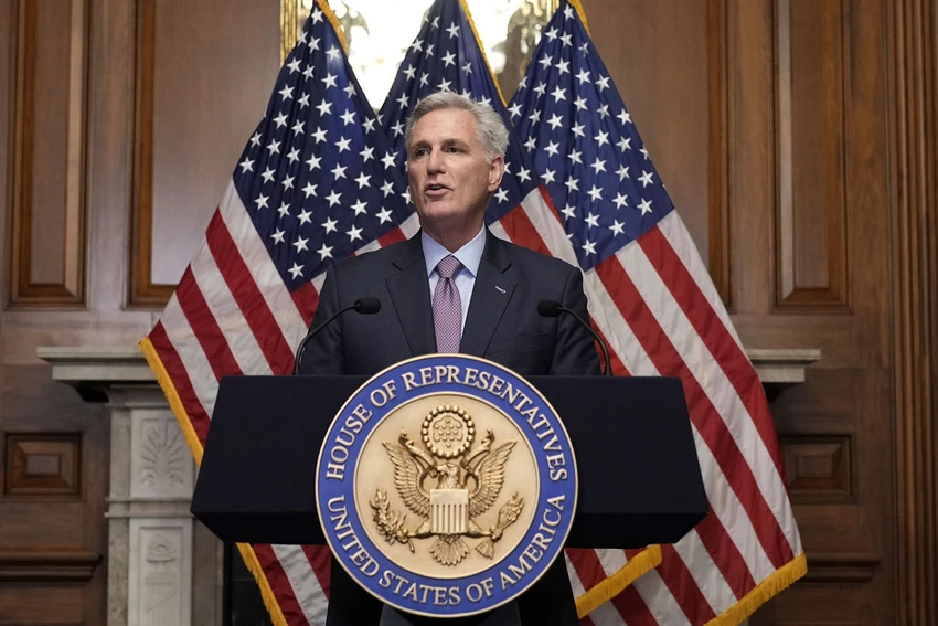 Hạ nghị sĩ đảng Cộng hòa Kevin McCarthy hôm 3-10. Ảnh: J. Scott Applewhite/AP 1f1d206f-7fa8-4ca7-aaba-b723da6e.jpg